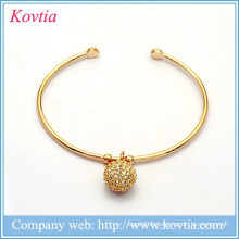 2015 18k gold plated natural crystal quartz ball pendant bangles crystal point quartz bracelet